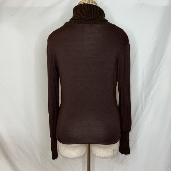 🔹 Porto Cervo Cable Knit Mixed Media Sweater Top - Picture 2 of 6